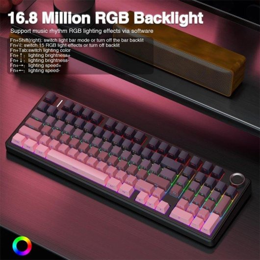 Teclado Aula F99 Pro mecánico compacto 96% Hot-swappable RGB 8000mAh
