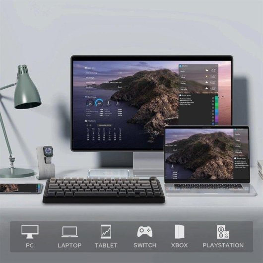 Teclado Aula F75 Max mecánico inalámbrico compacto 75% con pantalla TFT y RGB