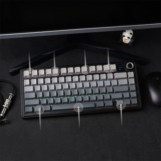 Teclado Aula F75 Max mecánico inalámbrico compacto 75% con pantalla TFT y RGB