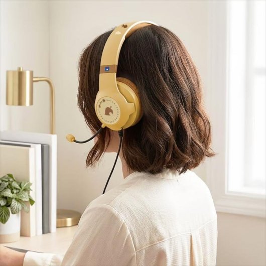 Casque HORI NSX-179E filaire pour Nintendo Switch, micro et contrôle volume, marron