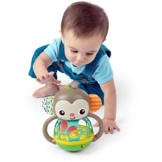 Sonoro Musical Bright Starts Grab & Giggle Monkey com Mais de 20 Sons e Luminoso