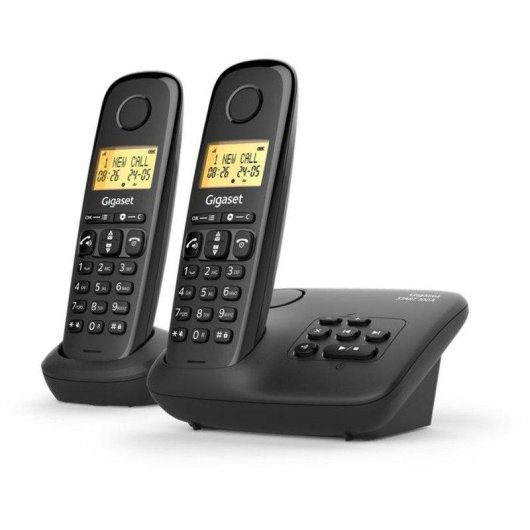 Kabelloses Gigaset Basic 100a Duo Telefon mit Anrufbeantworter und Freisprech
