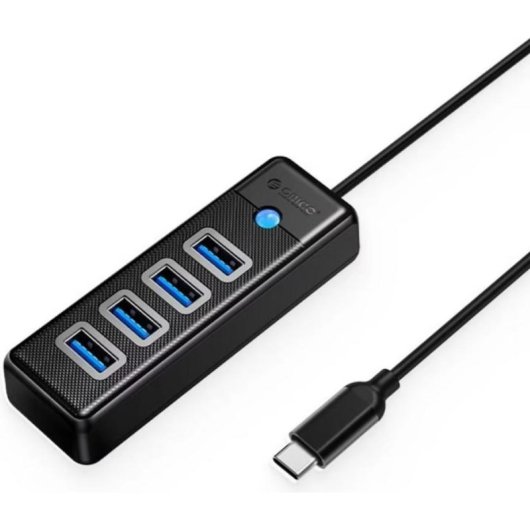Hub Orico 4 portas USB 3.0 5 Gbps modelo PW4U-C3 cabo 1 m