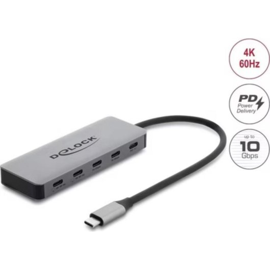 Hub Delock 1 Port USB-C 100 W Modell 64371 mit Schnellladung