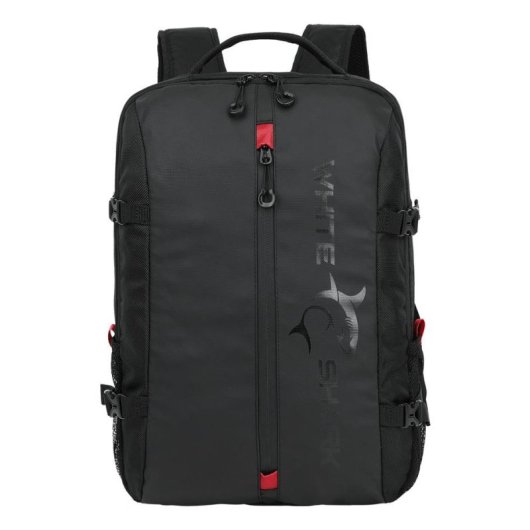 Rucksack White Shark TROOPER 16" Schwarz/Rot Polyester