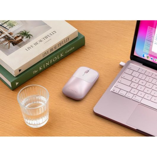 Ratón Satechi Slim EX Bluetooth 5.3 1200 DPI Rosa Blush Multisync
