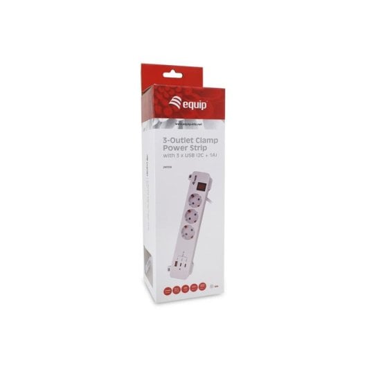 Regleta Equip 245556 3 Tomas Tipo F con 2 USB-C y 1 USB-A 20W