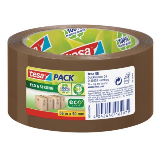 Cinta adhesiva Tesa Packband eco&strong 50 mm x 66 m marrón