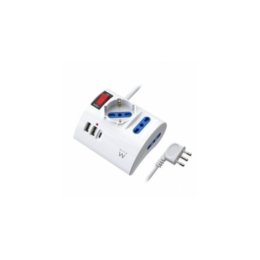 Regleta Ewent EW3868 3 Tomas Tipo L 3 USB Interruptor Cable 2 m