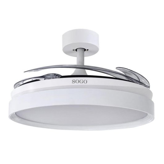 Ventilador de Techo con Luz SOGO VEN-SS-21845 30W 105cm 6 Velocidades Motor DC Aspas Retráctiles Mando