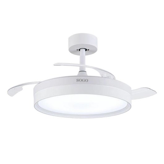 Ventilador de Techo con Luz SOGO VEN-SS-21845 30W 105cm 6 Velocidades Motor DC Aspas Retráctiles Mando