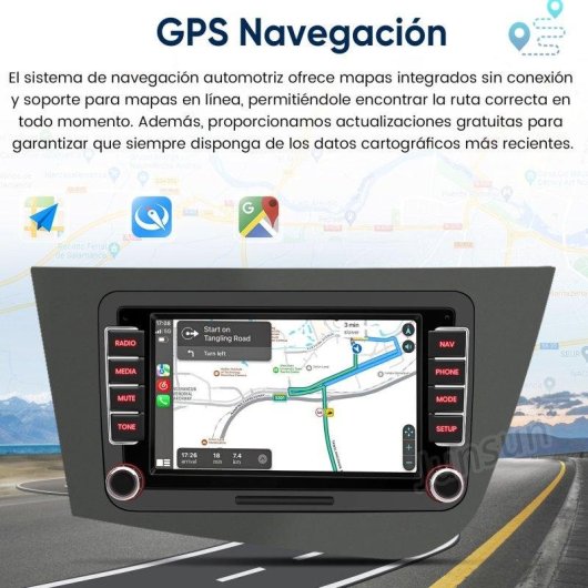 Autoradio Junsun Android 15 2+64GB CarPlay GPS DAB+ Bluetooth Seat Leon 2005-2012