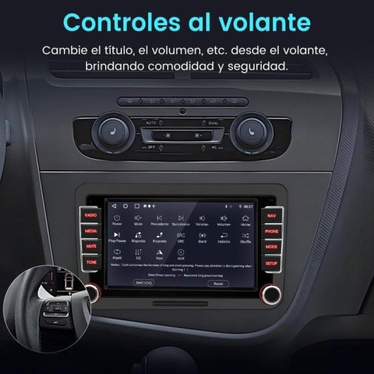 Autoradio Junsun Android 15 2+64GB CarPlay GPS DAB+ Bluetooth Seat Leon 2005-2012