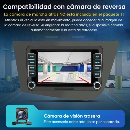 Autoradio Junsun Android 15 2+64GB CarPlay GPS DAB+ Bluetooth Seat Leon 2005-2012