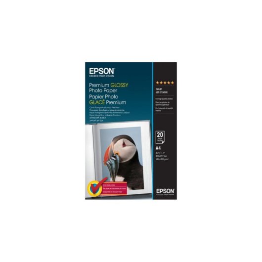 Papier Photo Epson Premium Glossy A4 255 g/m² 20 Feuilles