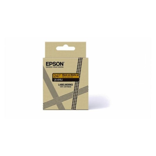 Nastro per stampante etichette Epson LK-6YBJ Nero su Giallo 2,4 cm