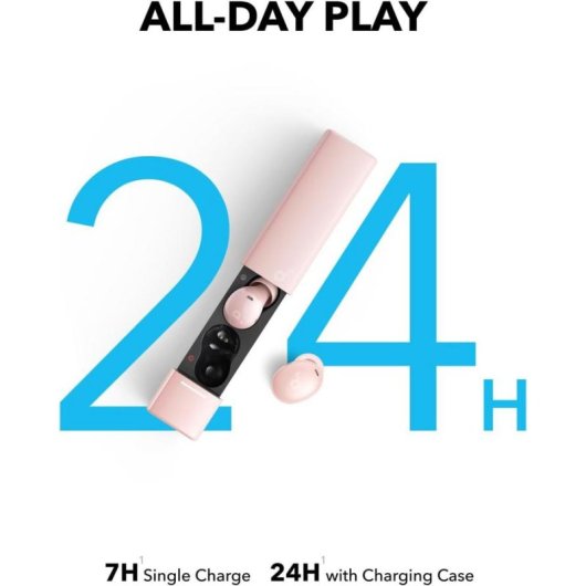 Auriculares Anker A30i Bluetooth sans fil pour appels et sport, IP54, rose