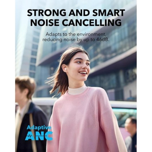Auriculares Anker A30i Bluetooth sans fil pour appels et sport, IP54, rose