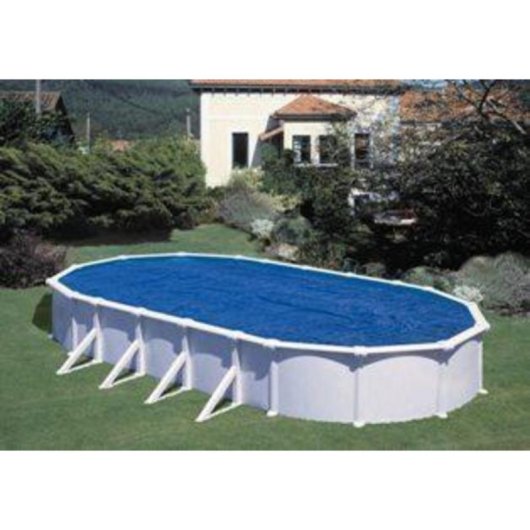 Bâche à Bulles GRE pour Piscine Ovale 7,25 x 3,70 m - Polymère Bleu 180 Microns