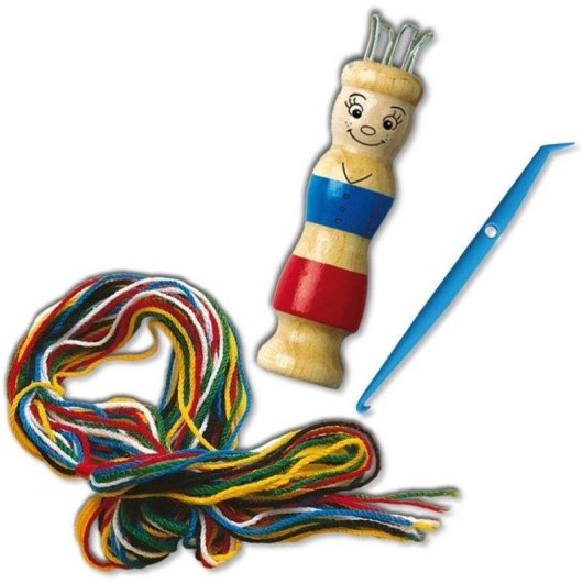 Kit Tricotín de Madera SES Creative con Hilos de Colores Variados