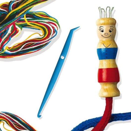 Kit Tricotín de Madera SES Creative con Hilos de Colores Variados