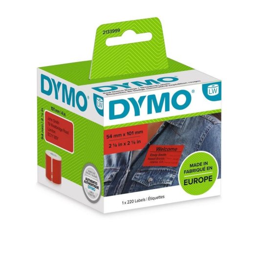 Étiquettes Autoadhésives DYMO Rouges Amovibles 101 x 54 mm