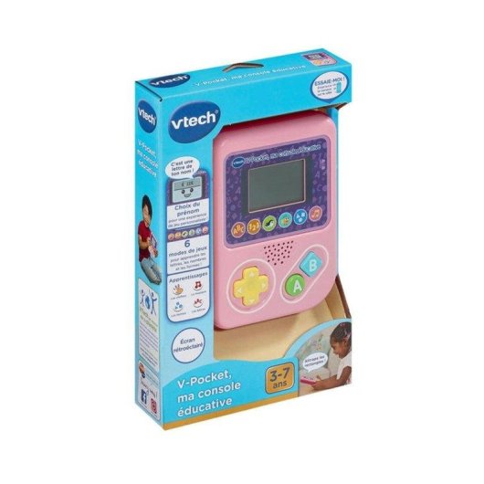 Consola educativa VTech V-Pocket para niños 3-7 años Rosa