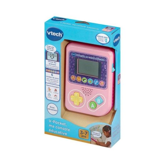 Consola educativa VTech V-Pocket para niños 3-7 años Rosa