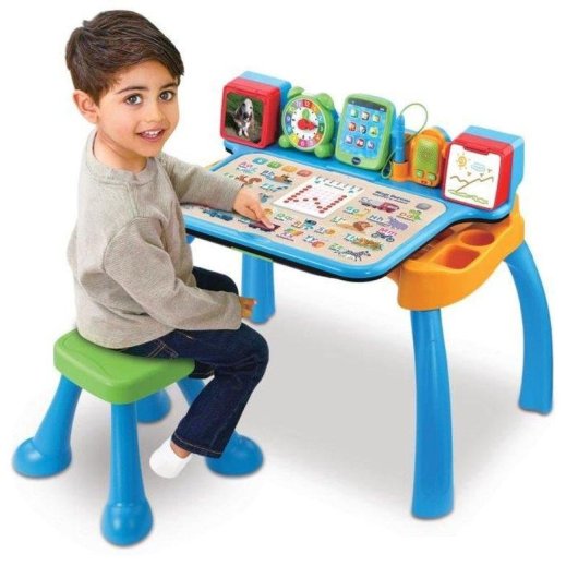 VTech MagiBureau Interactivo 6 En 1 Escritorio Musical Con Taburete, Paneles Educativos, Piano Y Altavoz