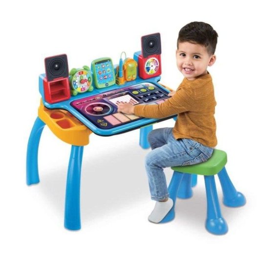 VTech MagiBureau Interactivo 6 En 1 Escritorio Musical Con Taburete, Paneles Educativos, Piano Y Altavoz