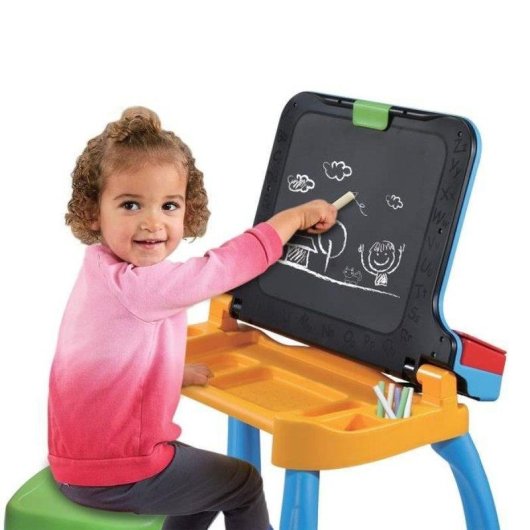 VTech MagiBureau Interactivo 6 En 1 Escritorio Musical Con Taburete, Paneles Educativos, Piano Y Altavoz