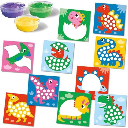 Fingerfarbkiste Dinosaurier SES Creative My First 10 Karten 3 waschbare Farben