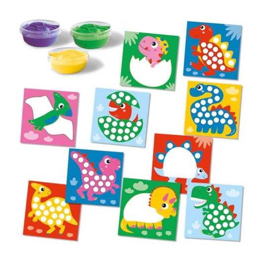 Fingerfarbkiste Dinosaurier SES Creative My First 10 Karten 3 waschbare Farben