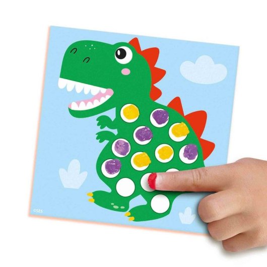 Fingerfarbkiste Dinosaurier SES Creative My First 10 Karten 3 waschbare Farben
