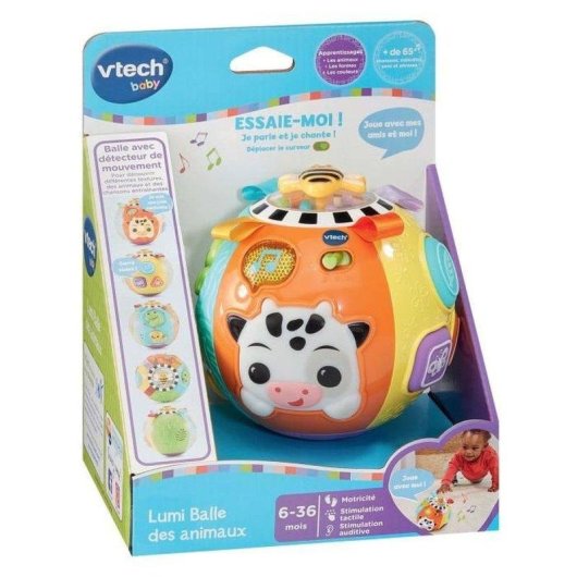Bola interativa VTech Lumi Animal multicolor com luzes e sons para bebés 6-36 meses