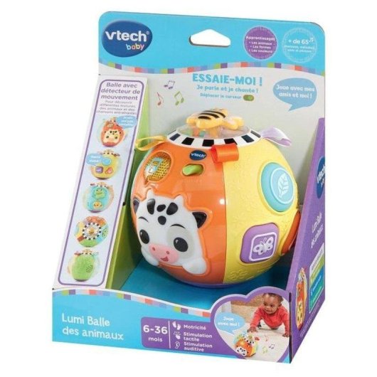 Bola interativa VTech Lumi Animal multicolor com luzes e sons para bebés 6-36 meses