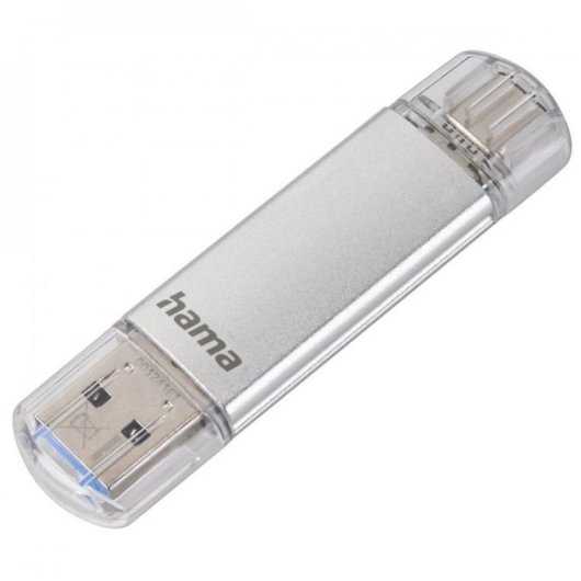 USB-Stick HAMA C-Laeta 64 GB USB Type-A und Type-C Silber