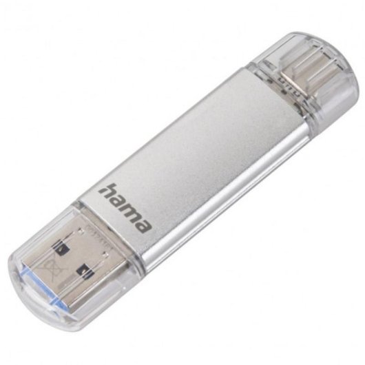 USB-Stick HAMA C-Laeta 64 GB USB Type-A und Type-C Silber