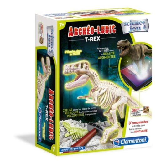 Kit de excavación Clementoni Archéo Ludic T-Rex fosforescente