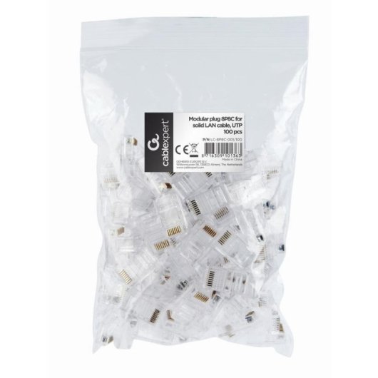 RJ45-Stecker Gembird LC-8P8C-001/100 Cat5 Vergoldet 100 Stück