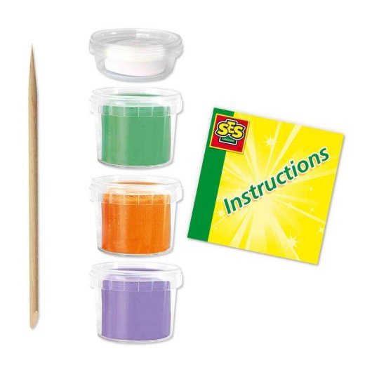 Kit Masa Moldeable SES Creative Fundo Dinosaurios 4 Botes Vegano Sin Gluten