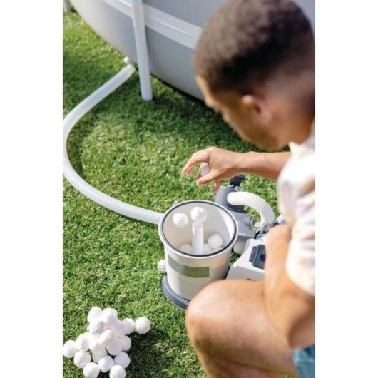 Billes de filtration Intex pour pompe piscine 3-5 microns blanc