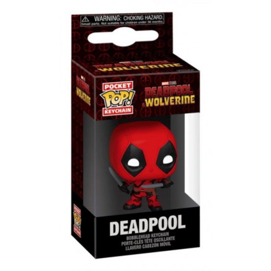 Porta-chaves Funko Pop! Deadpool com Espadas Vinil Vermelho e Preto