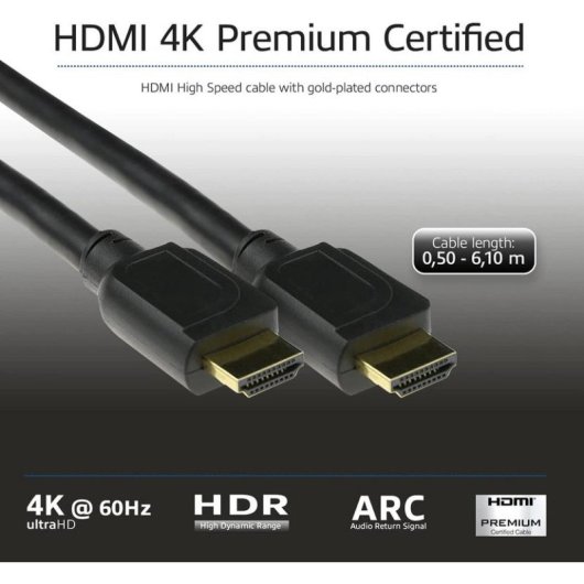 Cavo HDMI 1,5 m ACT AK3943 Premium High Speed Ethernet ARC Nero