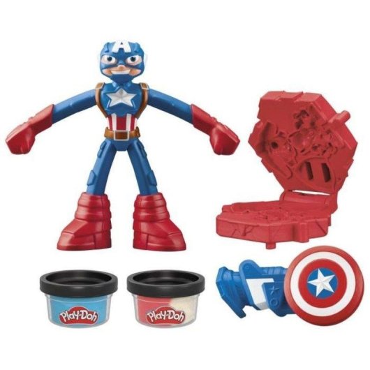 Set de Plastilina Play-Doh Marvel Capitán América Escudo Estampador