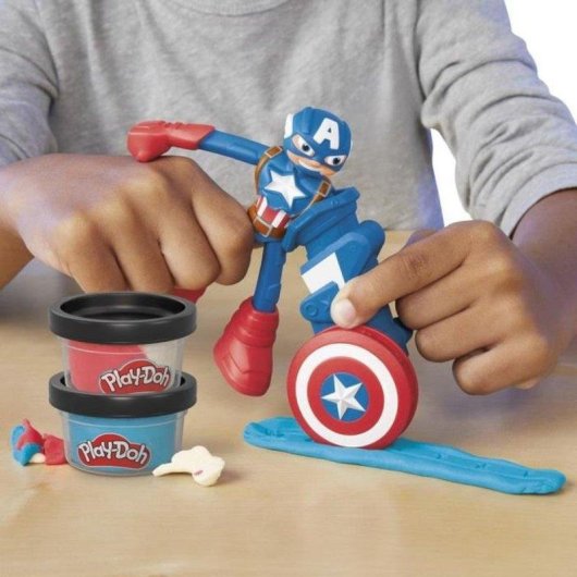 Set de Plastilina Play-Doh Marvel Capitán América Escudo Estampador