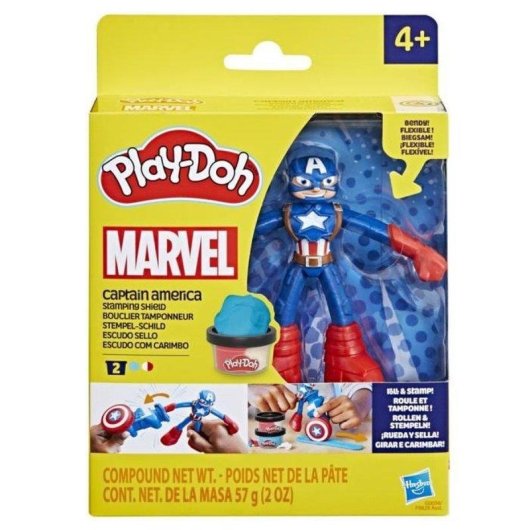 Set de Plastilina Play-Doh Marvel Capitán América Escudo Estampador
