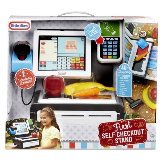Caixa Registradora Little Tikes para Brincadeira de Papéis, Sons, Luzes, Leitor de Cartão e Scanner, 40+ Acessórios