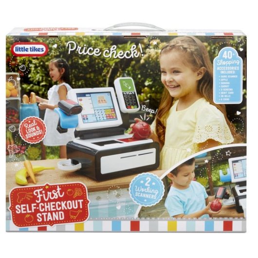 Caixa Registradora Little Tikes para Brincadeira de Papéis, Sons, Luzes, Leitor de Cartão e Scanner, 40+ Acessórios