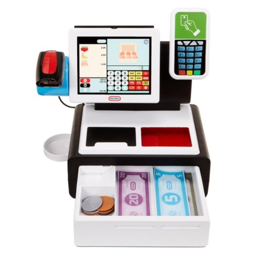 Caixa Registradora Little Tikes para Brincadeira de Papéis, Sons, Luzes, Leitor de Cartão e Scanner, 40+ Acessórios